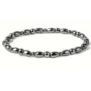 Gun Metal Grey Hematite Beaded Ankle Bracelet Magnetic Therapy for Women or Men
